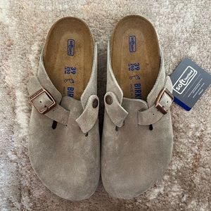 Birkenstock Boston Taupe Soft Footbed